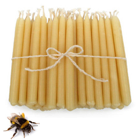 Unbleached 1 1/8" Diameter 25% Beeswax Altar Candles